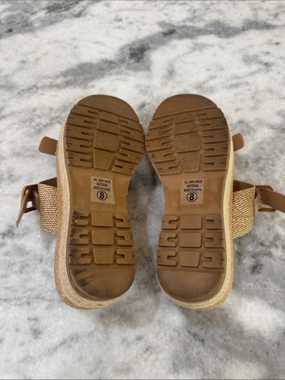 Soda Women’s Tan Woven Double-Buckle Slide Sandals - Picture 3 of 4